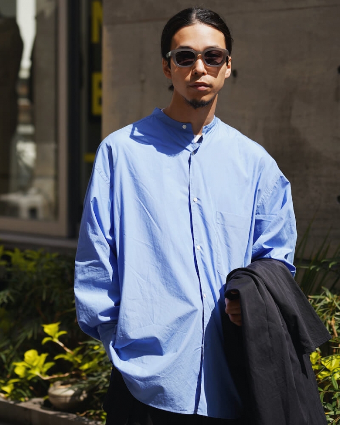 Graphpaper>Broad L/S Oversized Band Collar Shirt | Dice&Dice ...