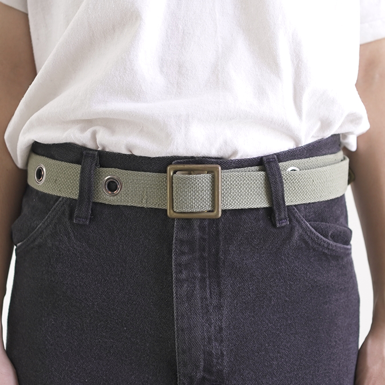 EYELETS BELT - Vintage Belgium army - Collaborated by Rooster King