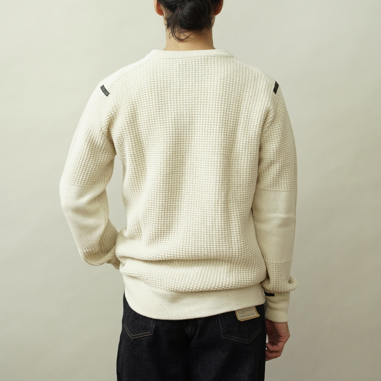 Baby Alpaca Waffle Crew / NATURAL WHITE | THE INOUE BROTHERS