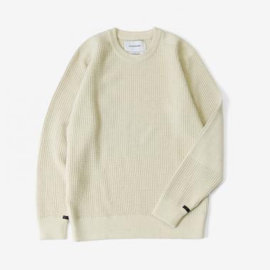 Baby Alpaca Waffle Crew / CHARCOAL | THE INOUE BROTHERS