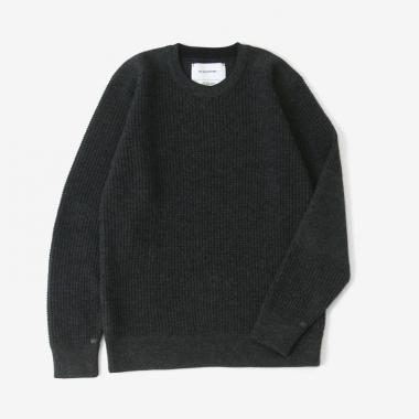 Baby Alpaca Waffle Crew / CHARCOAL | THE INOUE BROTHERS