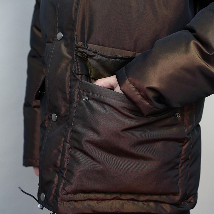 IRIDESCENT DOWN JACKET - Polyester taffeta - / BROWN | SEVEN BY