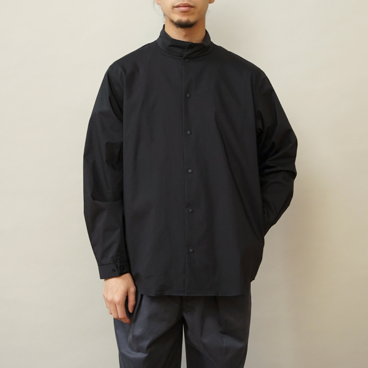 COMFORT SHIRT - STAND COLLAR / BLACK | YAECA (MEN)(ヤエカ