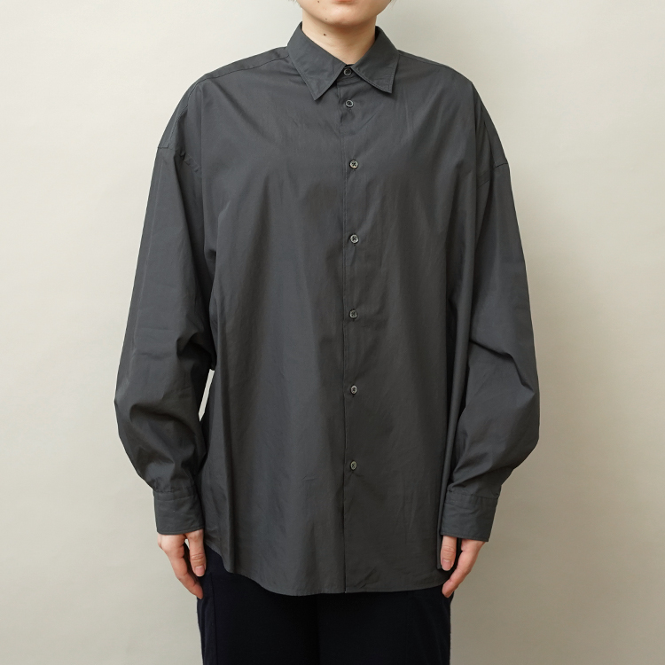 Broad L/S Oversized Regular Collar Shirt / C.GRAY | Graphpaper