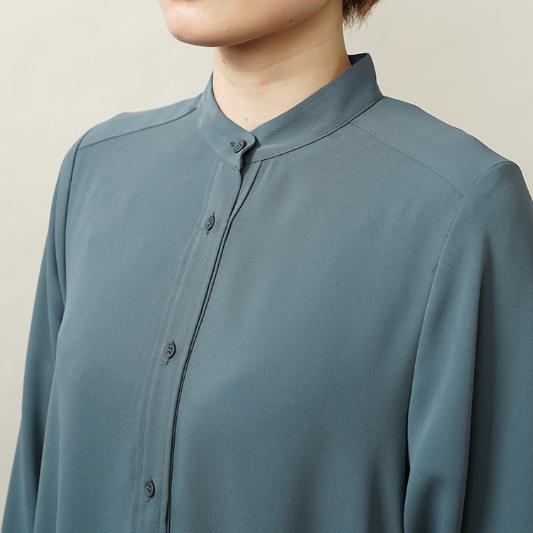 Satin Band Collar Dress / DARK SLATE | Graphpaper (WOMEN)(グラフ