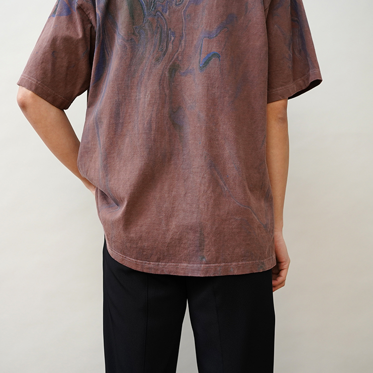 PIGMENT DYED TEE - Hydro dip dyeing - / BROWN | SEVEN BY SEVEN