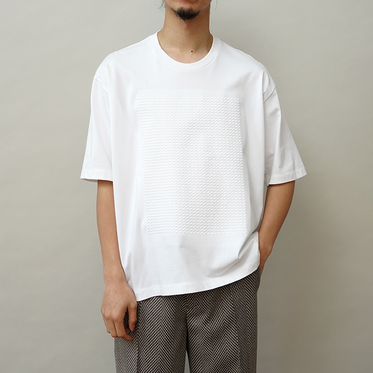 EMBROIDERY TEE - Zig zag - / WHITE | SEVEN BY SEVEN(セブン バイ