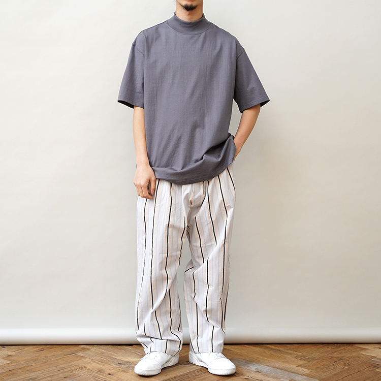 COOK PANTS - Cotton stripe - / LT BLUE | SEVEN BY SEVEN(セブン