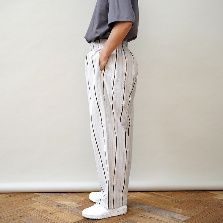 COOK PANTS - Cotton stripe - / LT BLUE | SEVEN BY SEVEN(セブン