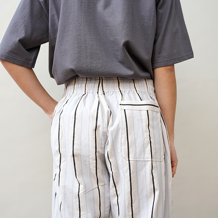 COOK PANTS - Cotton stripe - / LT BLUE | SEVEN BY SEVEN(セブン