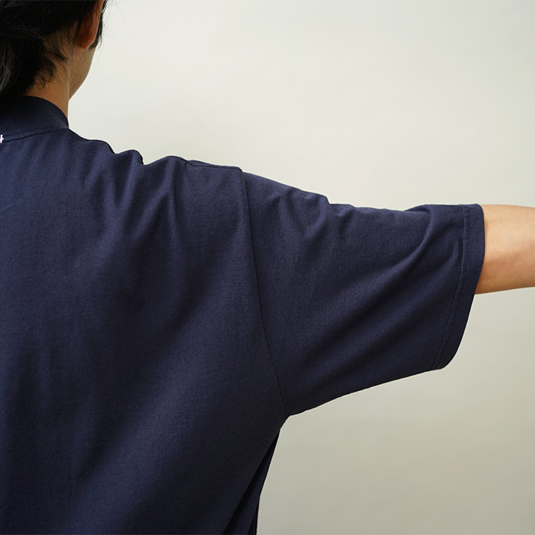 ORGANIC COTTON JERSEY MOCK NECK S/S T / NAVY | Y(ワイ) | T-SHIRTS