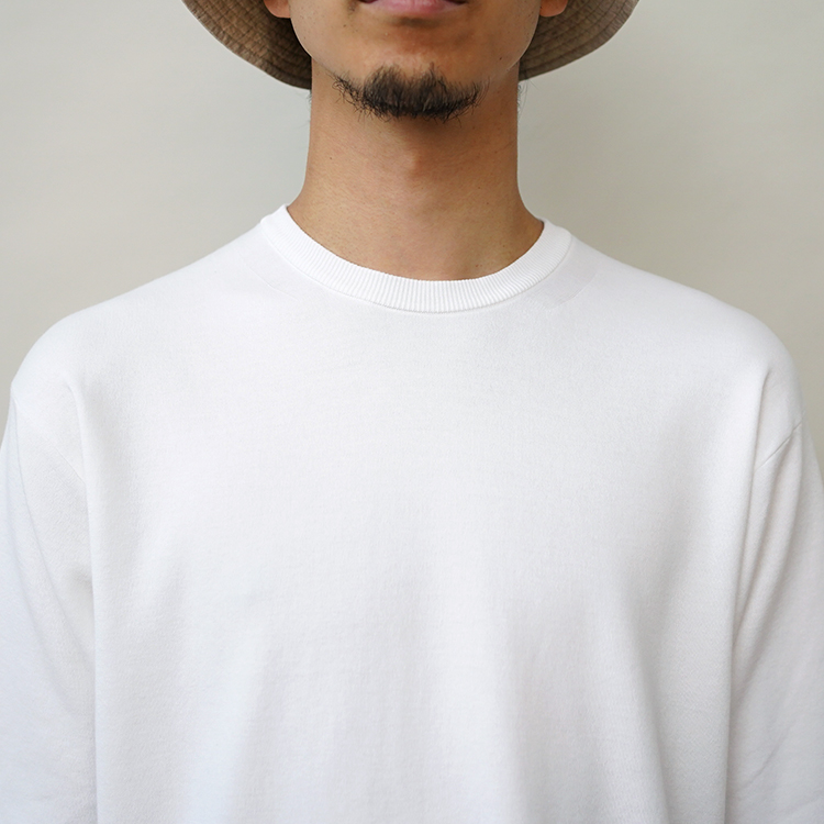 32G SMOOTH KNIT CREW NECK T-SHIRT / WHITE | BATONER (MEN)(バトナー