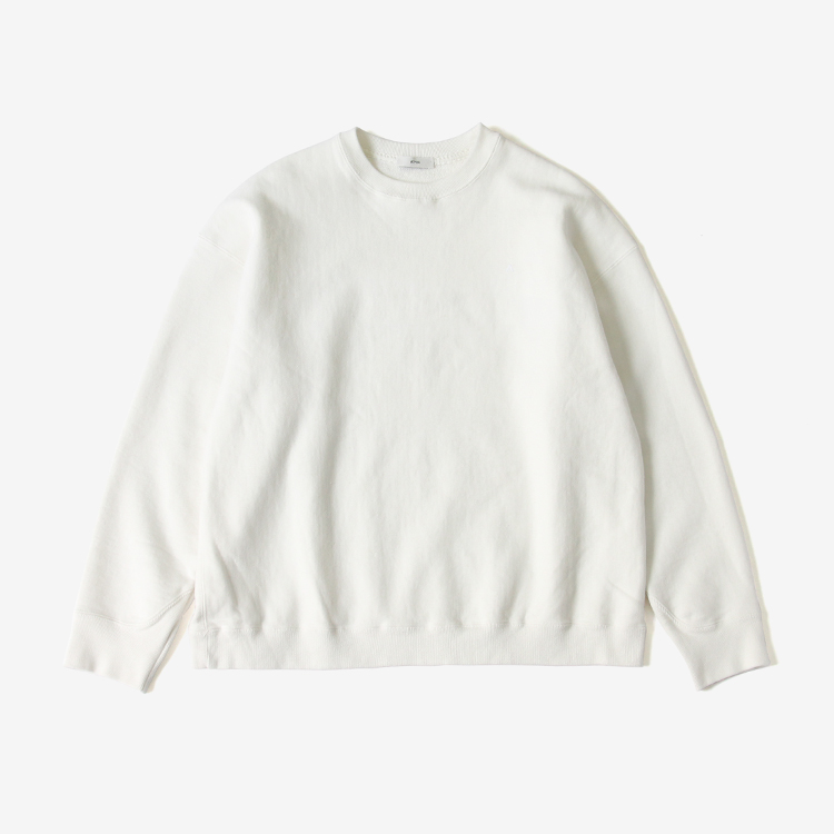 GARMENT DYED URAKE OVERSIZED PULLOVER / WHITE | ATON (MEN