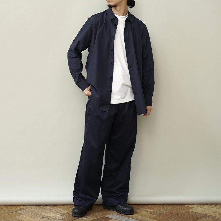 Suvin Chino Wide Straight Trousers / NAVY | Graphpaper (MEN 