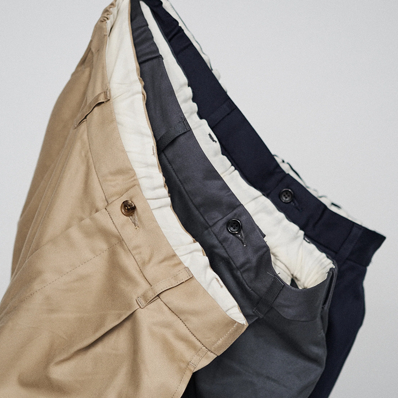 Suvin Chino Wide Straight Trousers / NAVY | Graphpaper (MEN