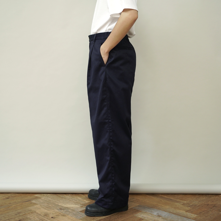 Suvin Chino Wide Straight Trousers / NAVY | Graphpaper (MEN 