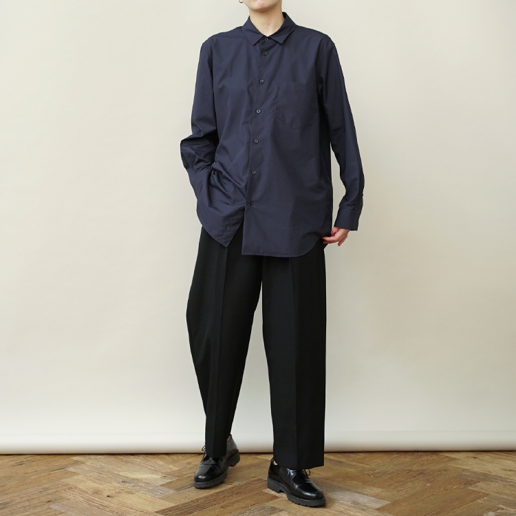 SUVIN BROAD STANDARD SHIRT / NAVY | ATON (MEN)(エイトン) | SHIRTS