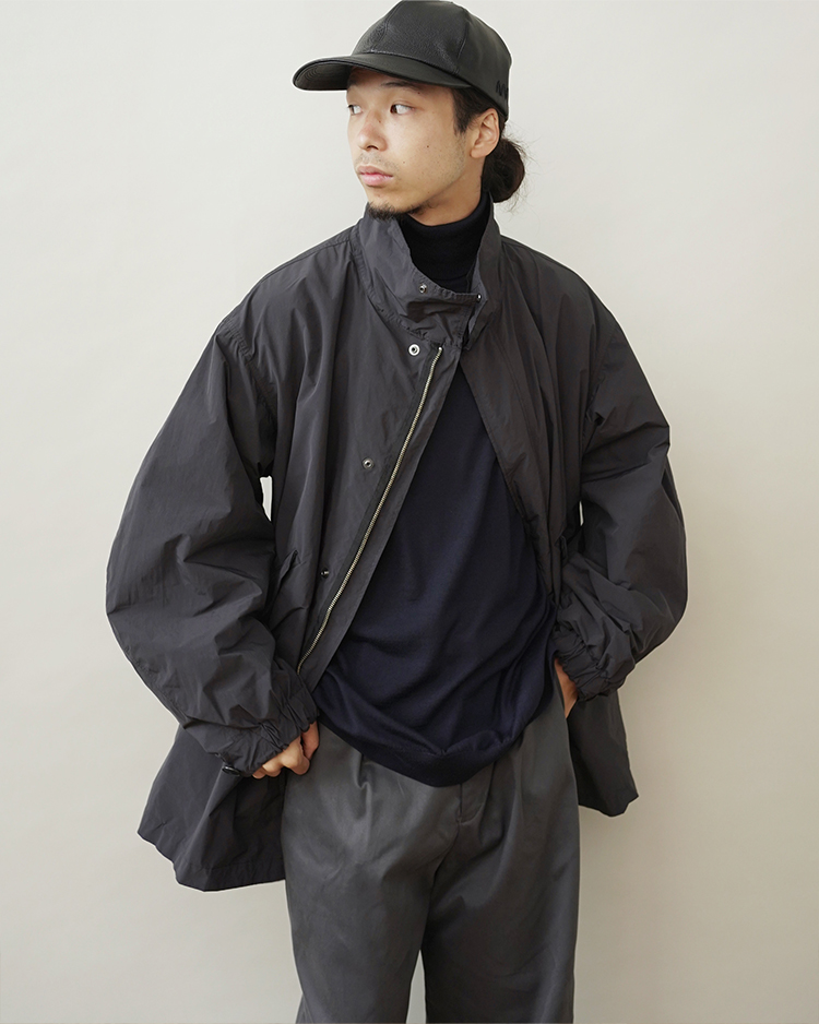 AIR WEATHER SHORT MODS COAT / CHARCOAL GRAY | ATON (MEN)(エイトン