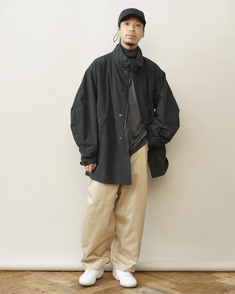 AIR WEATHER SHORT MODS COAT / GREEN | ATON (MEN)(エイトン) | OUTER