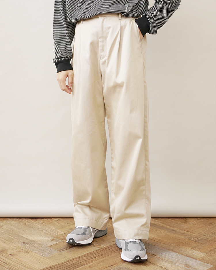 Westpoint Chino Wide Straight Trousers / BEIGE | Graphpaper (MEN