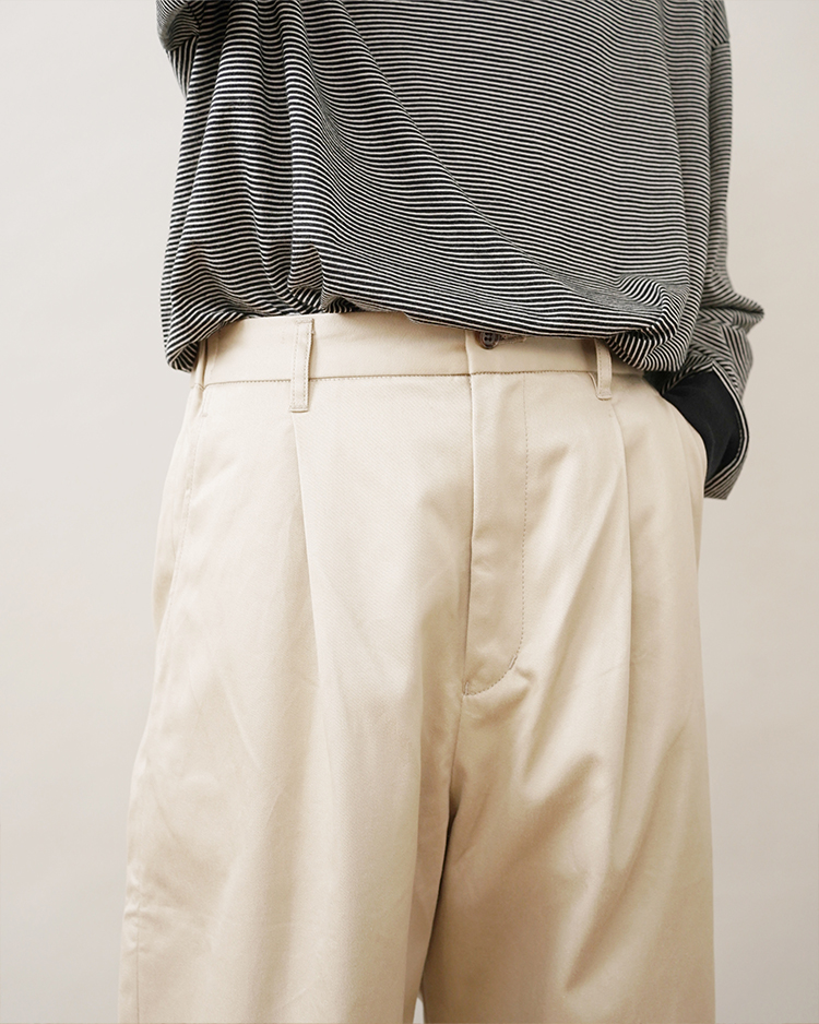 Westpoint Chino Wide Straight Trousers / BEIGE | Graphpaper (MEN