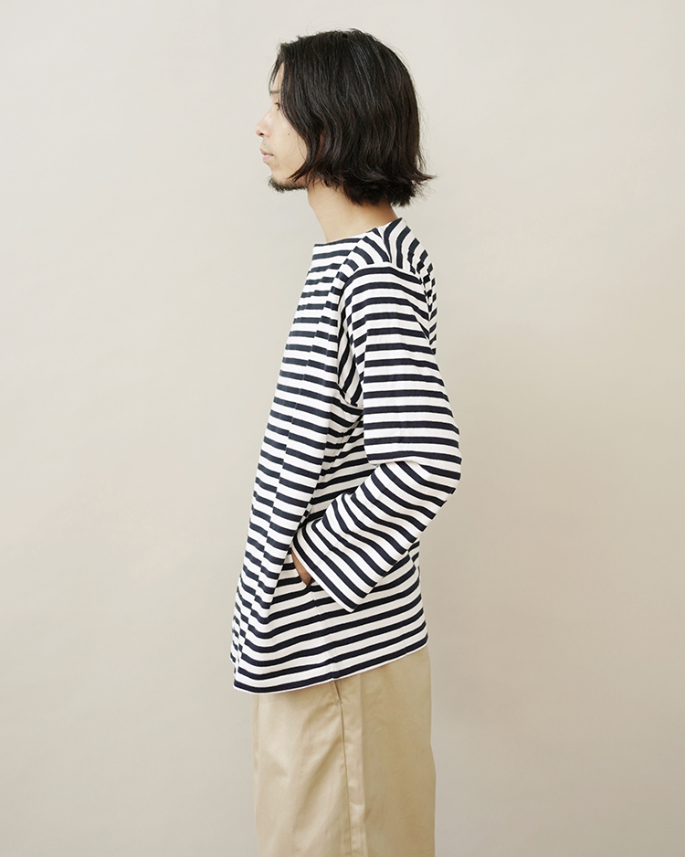 BASQUE SHIRT / NAVY / OFF WHITE-BOLDST | YAECA (MEN)(ヤエカ) | T