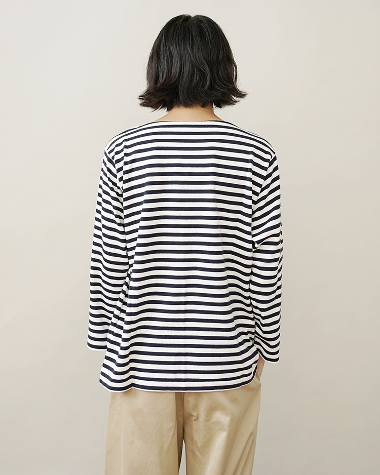 BASQUE SHIRT / NAVY / OFF WHITE-BOLDST | YAECA (MEN)(ヤエカ) | T