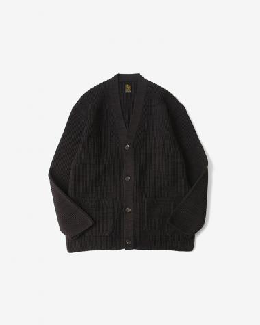 SOLID WOOL RIB CARDIGAN / BLACK | BATONER (MEN)(バトナー) | KNIT