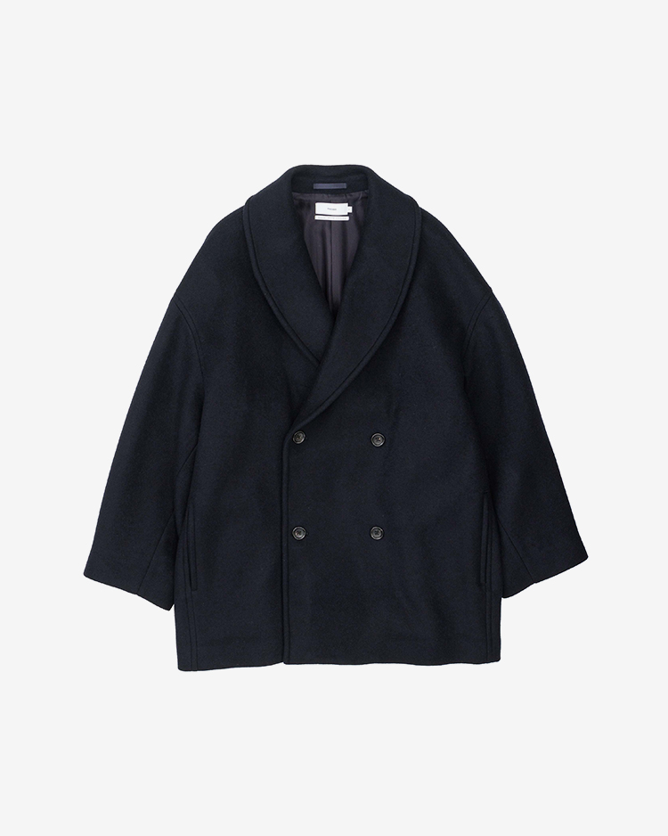 Light Melton Shawl Collar Coat / NAVY | Graphpaper (MEN)(グラフ