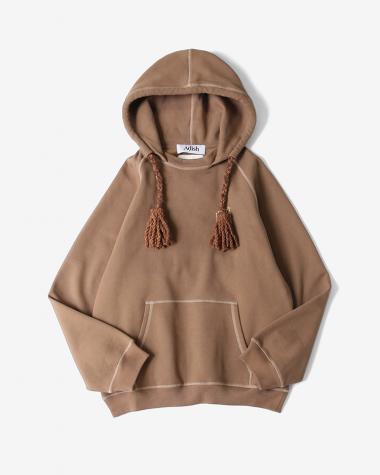  / Tatreez Logo Contrast Stitched Lakiya Hoodie / BROWN