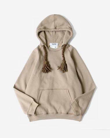  / Tatreez Logo Contrast Stitched Lakiya Hoodie / BEIGE