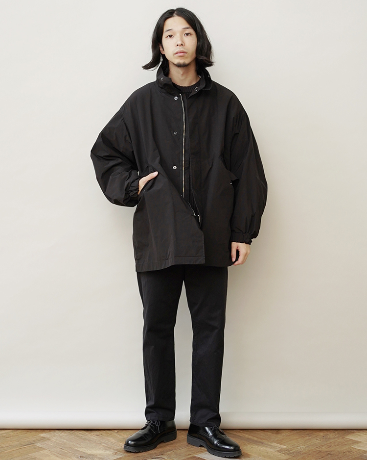 AIR WEATHER SHORT MODS COAT / BLACK | ATON (MEN)(エイトン) | OUTER