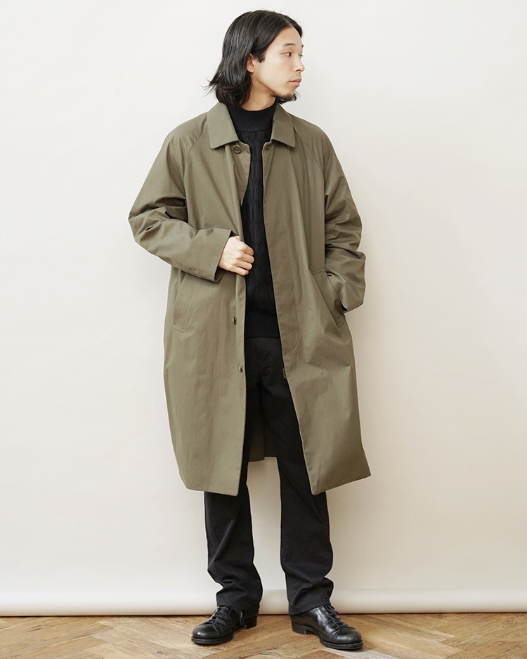 SOUTIEN COLLAR COAT - STANDARD / OLIVE | YAECA (MEN)(ヤエカ