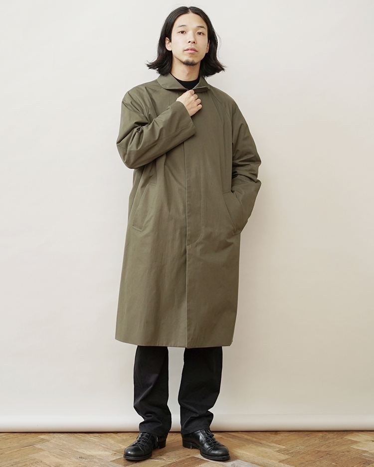 SOUTIEN COLLAR COAT - STANDARD / OLIVE | YAECA (MEN)(ヤエカ