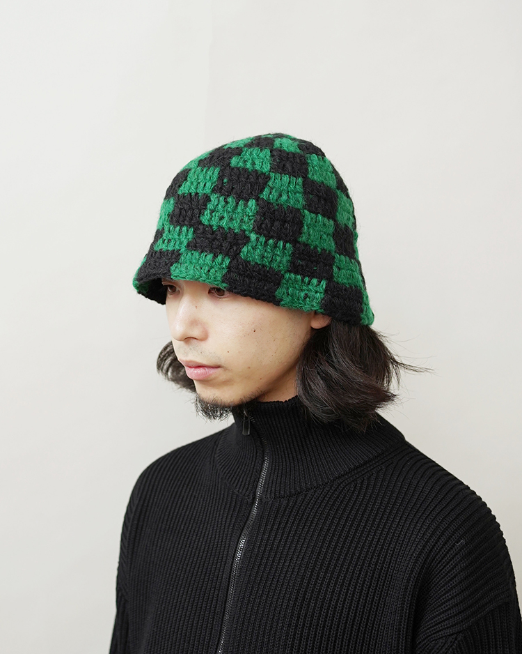 HAND KNIT BUCKET HAT/BAL定価7700円 - ニットキャップ/ビーニー