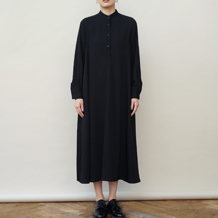 Satin Band Collar Dress / BLACK | Graphpaper (WOMEN)(グラフ