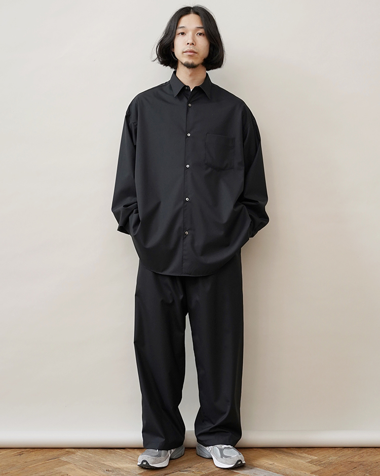 Fine Wool Tropical Easy Wide Pants / BLACK | Graphpaper (MEN