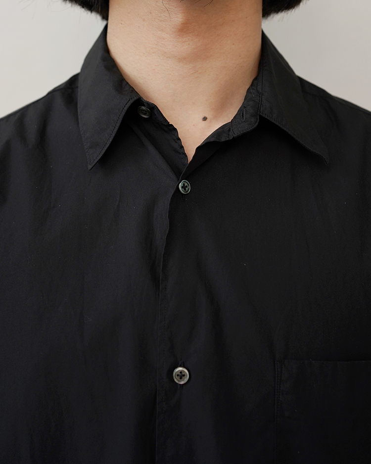 Broad L/S Oversized Regular Collar Shirt / BLACK SHADE