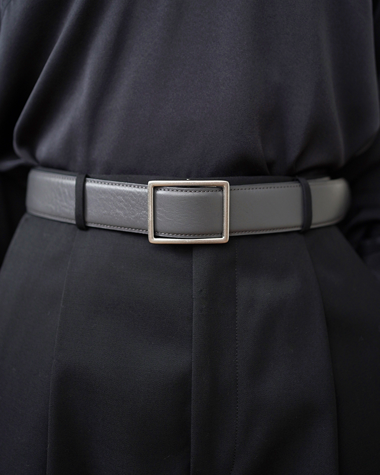 Holeless Leather Classic Belt / GRAY | Graphpaper (WOMEN)(グラフ ...