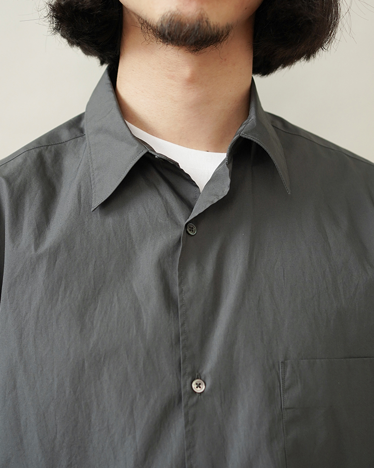 Broad L/S Oversized Regular Collar Shirt / C.GRAY | Graphpaper ...