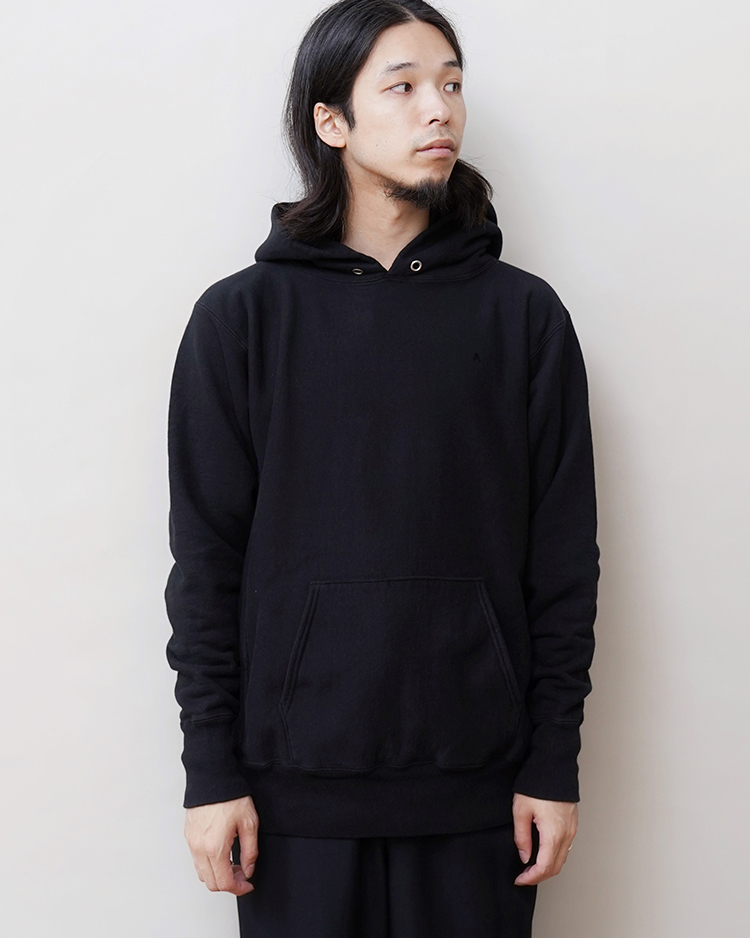 GARMENT DYE URAKE HOODIE / BLACK | ATON (MEN)(エイトン) | SWEAT | Dice&Dice |  ONLINE STORE