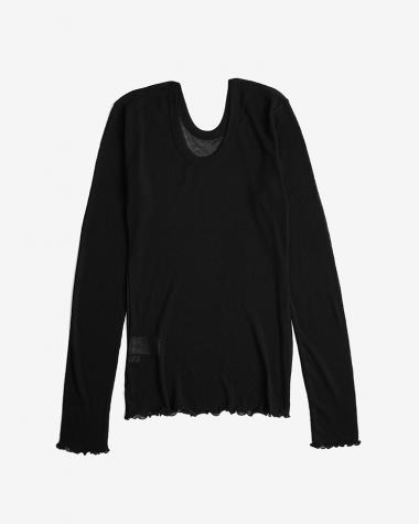  / Sheer rib LS PO / BLACK