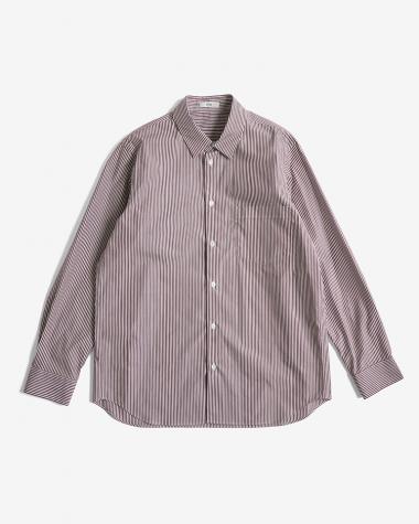  / GIZA STRIPE STANDARD SHIRT / WINE