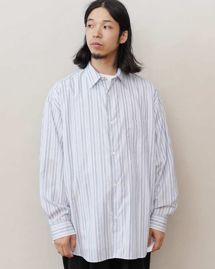 Broad L/S Oversized Regular Collar Shirt / SAX-ST | Graphpaper  (MEN)(グラフペーパー) | SHIRTS | Dice&Dice | ONLINE STORE