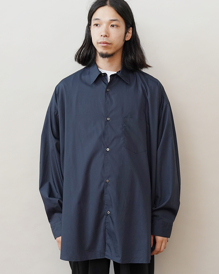 Broad L/S Oversized Regular Collar Shirt / NAVY | Graphpaper (MEN)(グラフペーパー)  | SHIRTS | Dice&Dice | ONLINE STORE