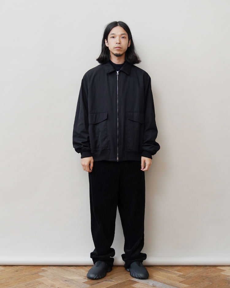 HEAVY TWISTED NYLON FLIGHT JAKCET / BLACK | ATON (MEN)(エイトン) | OUTER WEAR |  Dice&Dice | ONLINE STORE