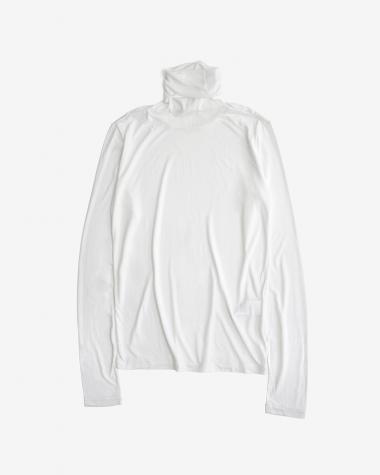  / MODAL SILK JERSEY TURTLENECK PULLOVER / WHITE