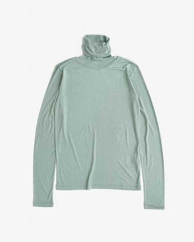  / MODAL SILK JERSEY TURTLENECK PULLOVER / MINT