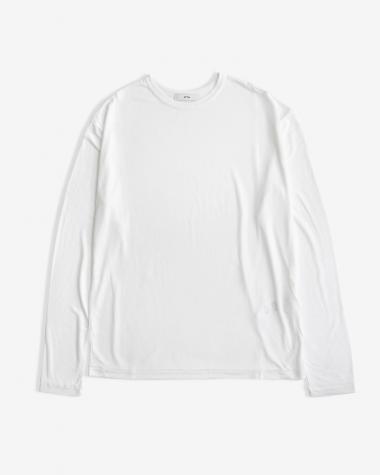  / MODAL SILK JERSEY CREWNECK PULLOVER / WHITE