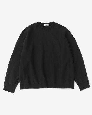  / GARMENT DYED URAKE OVERSIZED PULLOVER / BLACK